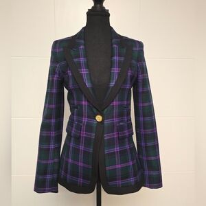 Smythe Taped Peak Lapel Blazer - black/green/purple